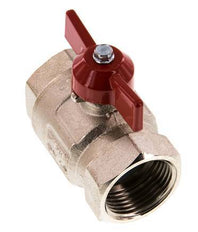 G Válvula de bola de latón compacta de 2 vías con mango de mariposa de 1 pulgada