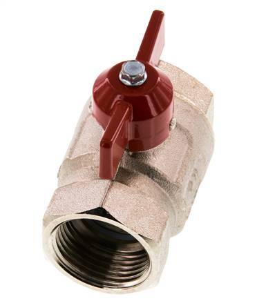 G Válvula de bola de latón compacta de 2 vías con mango de mariposa de 1 pulgada