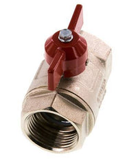 G Válvula de bola de latón compacta de 2 vías con mango de mariposa de 1 pulgada