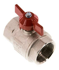 G Válvula de bola de latón compacta de 2 vías con mango de mariposa de 1-1/4 pulgadas