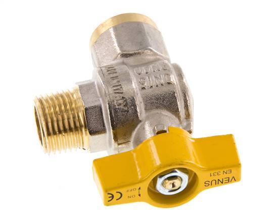 Male To Female R/Rp 1/2 Inch Gas 2-Way Right Angle Brass Ball Valve
