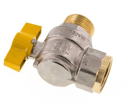 Válvula de bola de latón macho a hembra R/Rp de 1 pulgada de ángulo recto para gas
