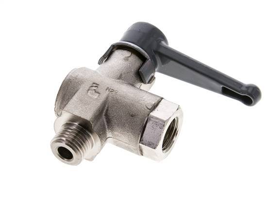 Válvula de bola de latón de ángulo recto de 1/4 de pulgada macho a hembra G/G