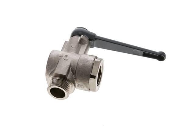 Válvula de bola de latón de ángulo recto de 3/4 de pulgada macho a hembra G/G