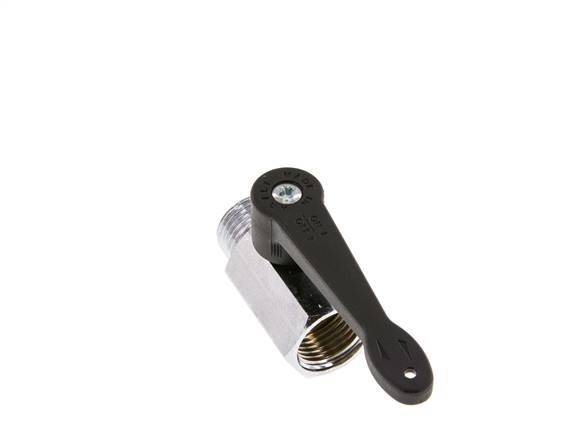 Válvula de bola de latón de 2 vías, macho a hembra, de 1/2 pulgada, mango largo, 15 bares