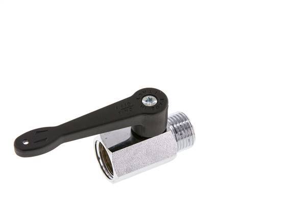 Válvula de bola de latón de 2 vías, macho a hembra, de 1/2 pulgada, mango largo, 15 bares