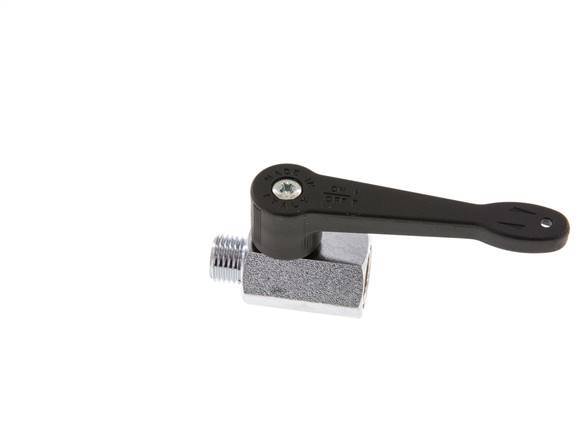 Válvula de bola de latón de 2 vías, macho a hembra, de 1/4 de pulgada, mango largo, 15 bares