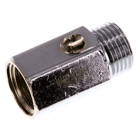 Válvula de bola de latón de 2 vías, macho a hembra, de 1/2 pulgada, accionada por un destornillador, 15 bares