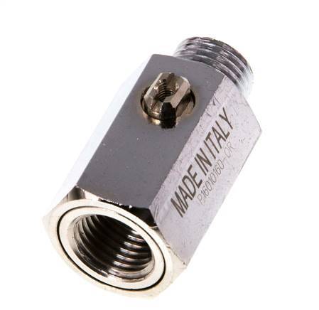 Válvula de bola de latón de 2 vías, macho a hembra, de 1/4 de pulgada, accionada por un destornillador, 15 bares