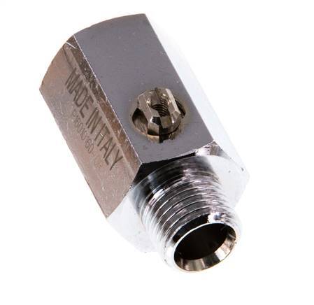 Válvula de bola de latón de 2 vías, macho a hembra, de 1/4 de pulgada, accionada por un destornillador, 15 bares