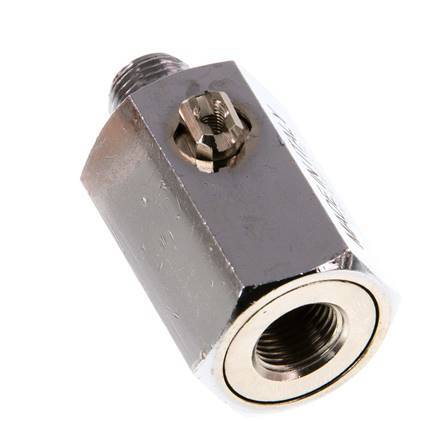 Mini válvula de bola de latón de 2 vías, macho a hembra, de 1/8 de pulgada, accionada por un destornillador, 15 bares