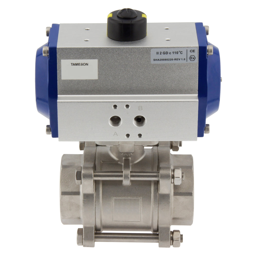 Válvula de bola neumática de acero inoxidable de 2 vías y doble efecto G4'' - BL2SA3