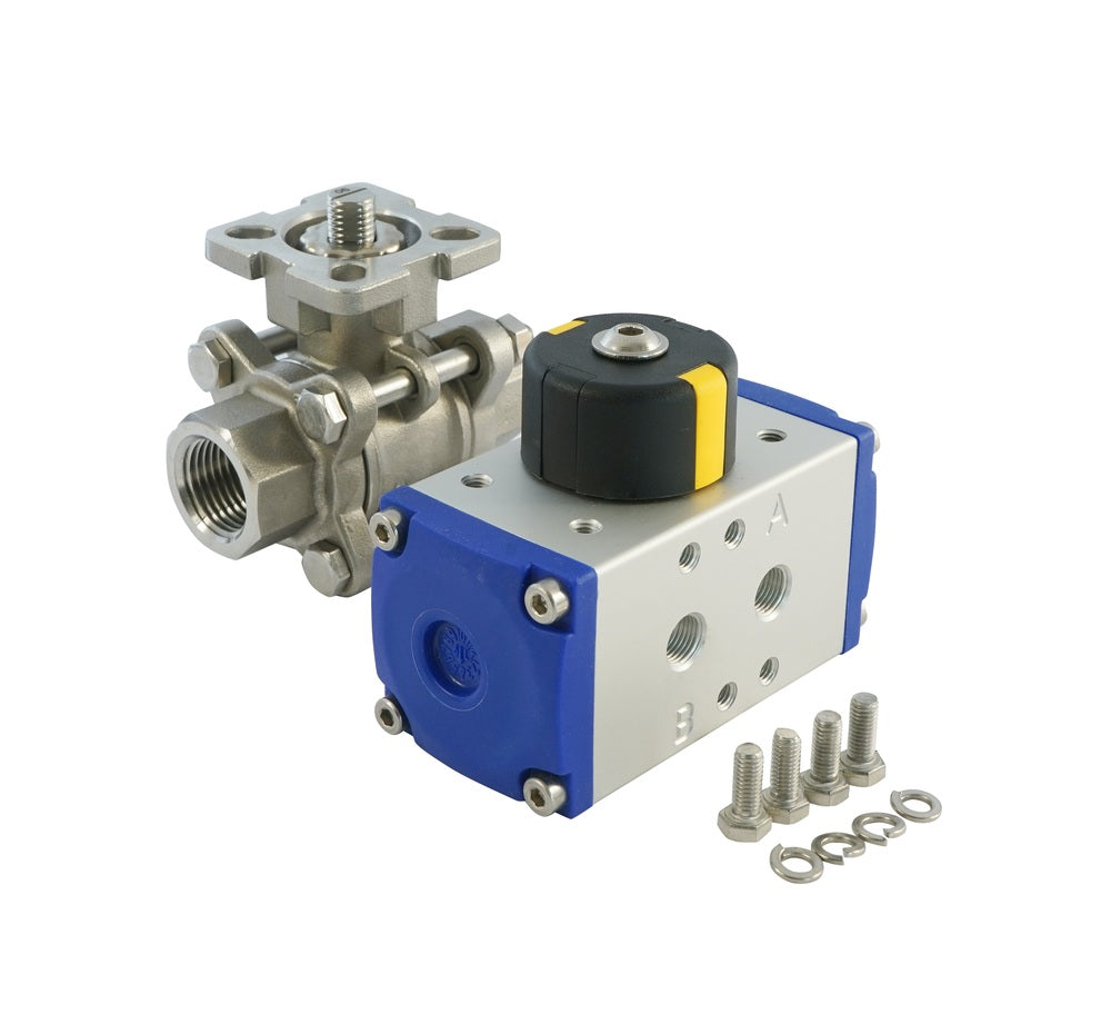 Válvula de bola neumática de 2 vías de acero inoxidable G1/2'' Cerrada por muelle - BL2SA3