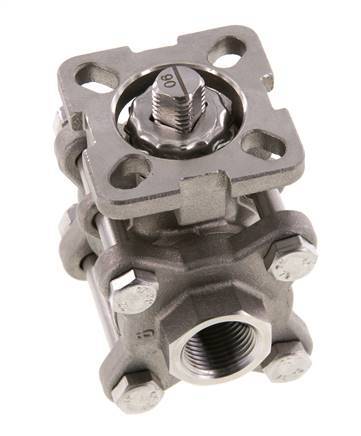 G3/8'' 2-Way Stainless Steel Ball Valve 3-Piece Full Bore ISO-Top - BL2SA3