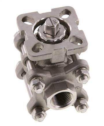 G3/8'' 2-Way Stainless Steel Ball Valve 3-Piece Full Bore ISO-Top - BL2SA3