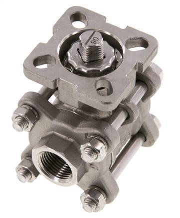 G3/8'' 2-Way Stainless Steel Ball Valve 3-Piece Full Bore ISO-Top - BL2SA3