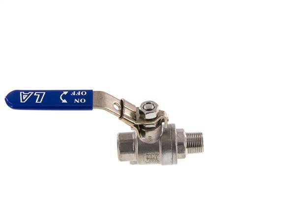 Válvula de bola de acero inoxidable de 2 vías macho a hembra R/Rp 3/8 pulgadas PN 63