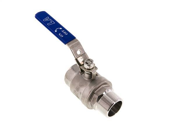 Male To Female R/Rp 1-1/2 inch PN 63 2-Way Stainless Steel Ball Valve