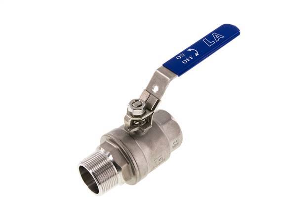 Male To Female R/Rp 1-1/2 inch PN 63 2-Way Stainless Steel Ball Valve