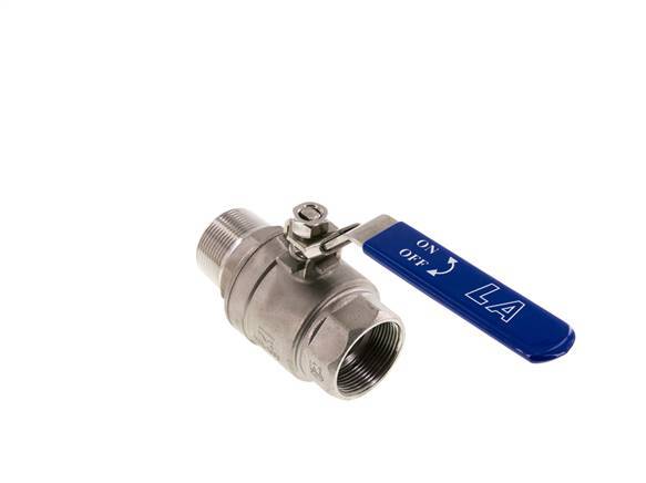 Male To Female R/Rp 1-1/2 inch PN 63 2-Way Stainless Steel Ball Valve