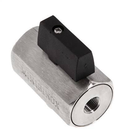 G 1/8 pulgada Miniválvula de bola de 2 vías de acero inoxidable 25 Bar