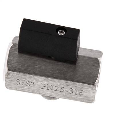 G Válvula de bola de acero inoxidable de 2 vías de 3/8 pulgadas y 25 bares