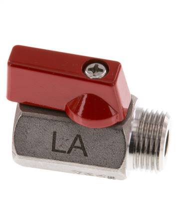 Válvula de bola de acero inoxidable de 2 vías, macho a hembra, de 3/8 pulgadas, 63 bar