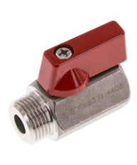 Válvula de bola de acero inoxidable de 2 vías, macho a hembra, de 3/8 pulgadas, 63 bar