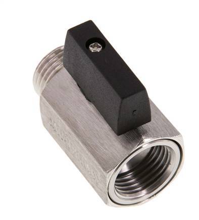 Válvula de bola de acero inoxidable de 2 vías, macho a hembra, de 1/2 pulgada, 25 bar