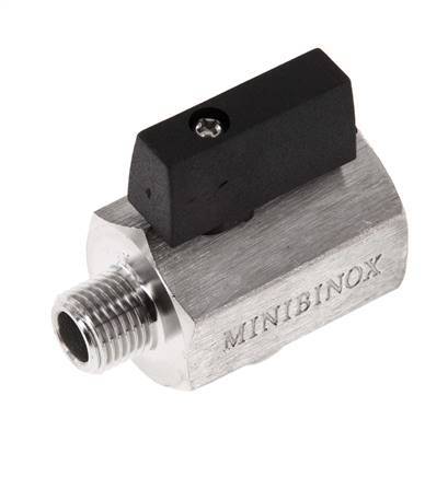 Válvula de bola de acero inoxidable de 2 vías de 1/4 de pulgada macho a hembra 25 Bar