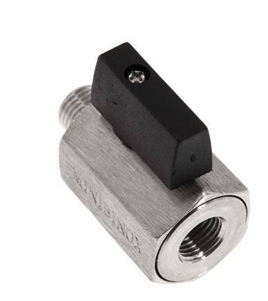 Válvula de bola de acero inoxidable de 2 vías de 1/4 de pulgada macho a hembra 25 Bar