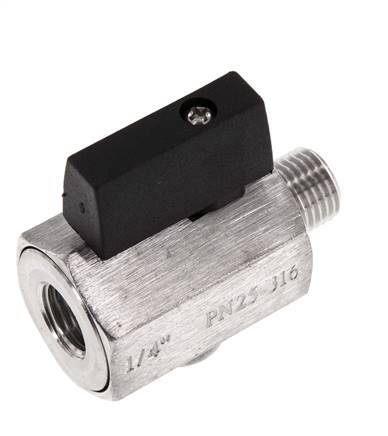 Válvula de bola de acero inoxidable de 2 vías de 1/4 de pulgada macho a hembra 25 Bar