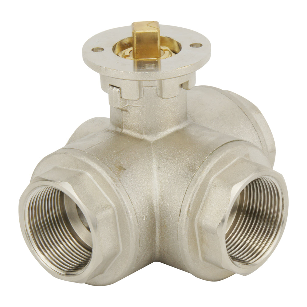 G2'' Válvula De Bola Neumática De 3 Vías En Latón Abierta Por Resorte - BL3BA