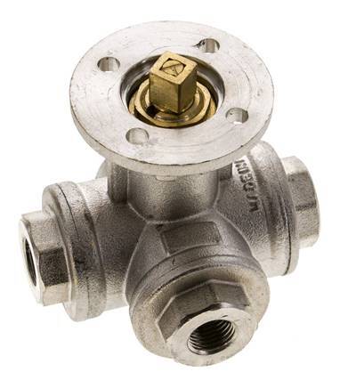 Válvula de bola de 3 vías en T G1/4'' de latón ISO-Top 40bar - BL3BAT
