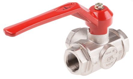 G1-1/2'' 3-way L-port Ball Valve Brass PTFE/NBR 35 bar - BL3BM
