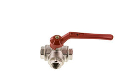 G1/2'' 3-way T-port Ball Valve Brass PTFE/NBR 50 bar - BL3BM