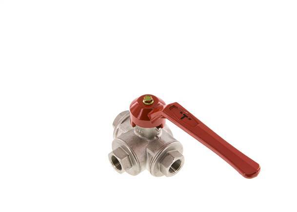 G3/8'' Válvula de bola de 3 vías con puerto en T Latón PTFE/NBR 55 bar - BL3BM