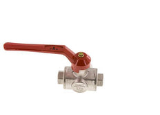 G3/8'' Válvula de bola de 3 vías con puerto en T Latón PTFE/NBR 55 bar - BL3BM