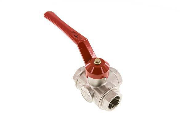 G1'' 3-way T-port Ball Valve Brass PTFE/NBR 45 bar - BL3BM