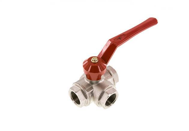 Válvula de bola de 3 vías en T G1'' Latón PTFE/NBR 45 bar - BL3BM