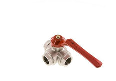 Válvula de bola de 3 vías en T G1'' Latón PTFE/NBR 45 bar - BL3BM