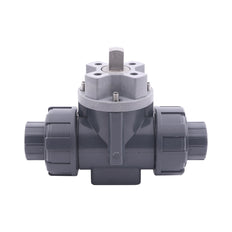 Solvent Socket 40 mm T-bore 3-Way PVC Ball Valve ISO-Top 10 bar PTFE/EPDM