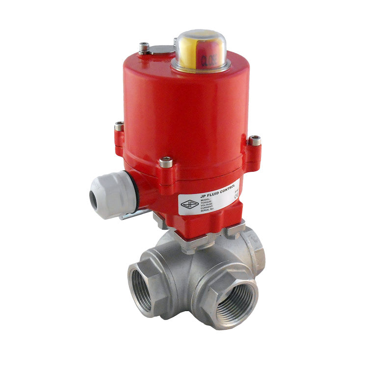 Válvula de bola electrica de acero inoxidable de 3 vías con puerto en T G1/4'' 120V AC - BL3SA