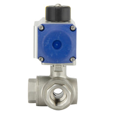 Válvula De Bola Neumática De Acero Inoxidable De 3 Vías En L G1/4'' Abierta Por Resorte - BL3SA