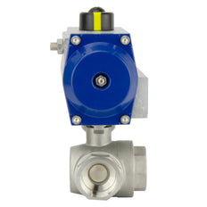 G2-1/2'' 3-Way L-port Stainless Steel Pneumatic Ball Valve Double Acting - BL3SA