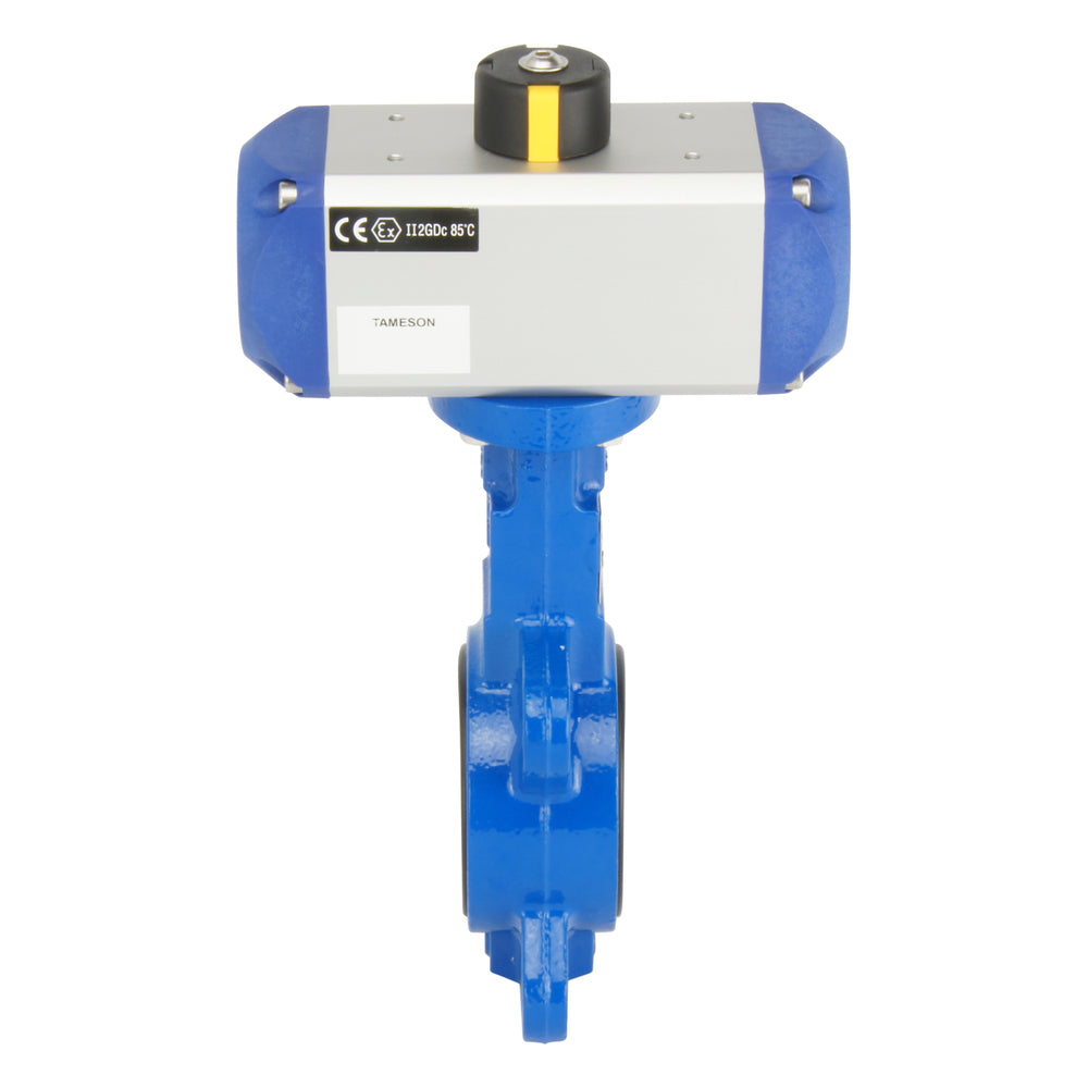 DN50 (2 inch) Wafer Pneumatic Butterfly Valve GGG40-GGG40 polyamide-coated-EPDM Double Acting - BFLW