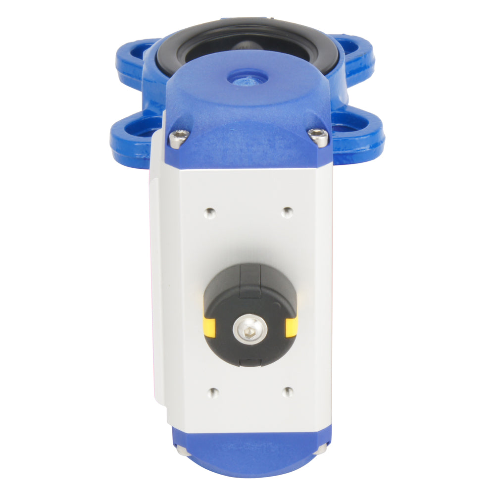 DN80 (3 inch) Wafer Pneumatic Butterfly Valve GGG40-Stainless Steel-FKM Double Acting - BFLW