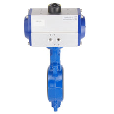 DN65 (2-1/2 inch) Wafer Pneumatic Butterfly Valve GGG40-GGG40 polyamide-coated-EPDM Spring Closed - BFLW