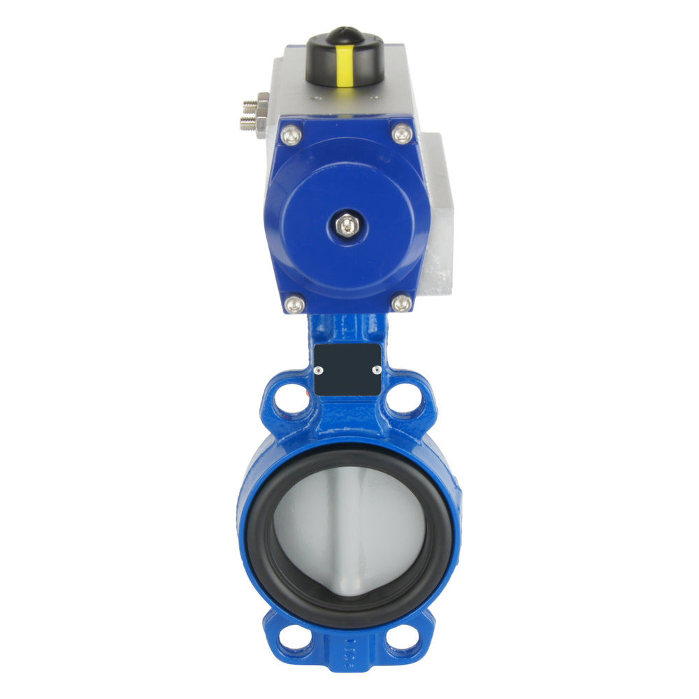 DN65 (2-1/2 inch) Wafer Pneumatic Butterfly Valve GGG40-Stainless Steel-EPDM Spring Open - BFLW