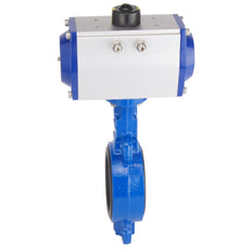 DN65 (2-1/2 inch) Wafer Pneumatic Butterfly Valve GGG40-Stainless Steel-EPDM Spring Closed - BFLW